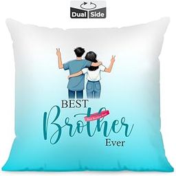 Brizberry® Premium Pillow Cushion for Best Brother | Unique Thoughtful Cute Birthday Pillow Gift for Brother | Raksha Bandhan Rakhi Bhaidooj | with Filler Cushion (16 inch x 16 inch) (Design 22)-image-43