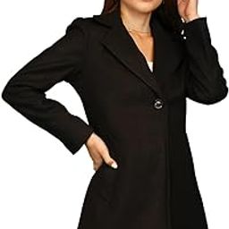 Women's Wool Blend Regular Winter Wear Single Breasted Stylish Coat Blazer-picture-0
