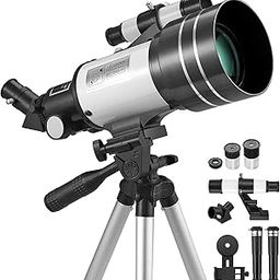 Luteti Gift Professional Telescope for Kids Astronomy Beginners - 150X || 300/70mm ||Refractive Astronomical Telescope with Tripod/Phone Adapter/Finder Scope and Moon Filter Smartphone Photography-13
