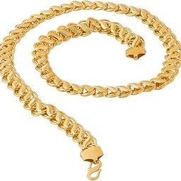 J S IMitation Men's Gold Plated Necklace Chain (Gold, 1009)-image-91