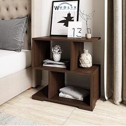 WUDLIX Bedside Table for Living Room/Corner Table for Living Room Brown (Brown)-image-6
