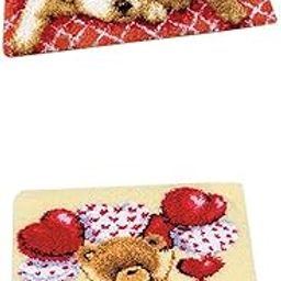 CALANDIS™ 2 Set Latch Hook Rug Kits with Tools DIY Home Ornaments Puppy Bear Pattern | Latch Hooking Kits | Latch Hooking | Rug Making | Needlecrafts & Yarn-picture-15