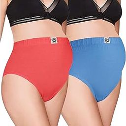 Women's High Waist Cotton Stretch Brief Underwear Full Coverage Maternity Pregnancy C-Section Recovery After Delivery Panties Combo (Pack of Any Random Colours and Prints)-image-75