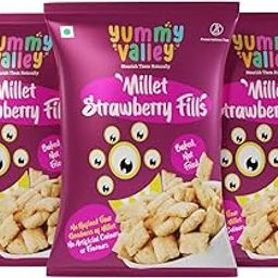 Yummy Valley Millet Strawberry Fills - Pack of 3 (Goodness of Jowar Millet & Strawberry | Super-Healthy Snacks for Kids)-30
