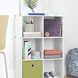 Enigmatic Woodworks 6-Shelf Wooden Bookshelf Storage Organizer, Open 6 Cubes Cabinet for Multi-Purpose Usage in Home or Office, Living Room, Kitchen, Study Room – Frosty White Matt Finish, DIY-16