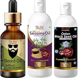 The Nile Beard Growth Oil 30 ML + Sesame Oil 200 ML + Onion Blackseed Oil 100 ML, Combo Pack of 3 (330 Ml)-image-67