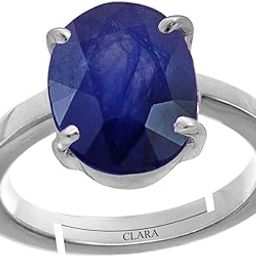 Blue Sapphire Neelam 3cts or 3.25ratti Stone Silver Adjustable Ring for Men-image-8