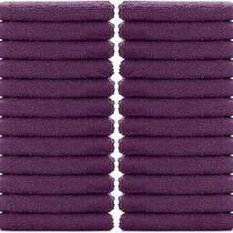 JENNY DENIAL 100% Cotton Unisex Soft Face Towel Super absorvent and Quick Dry 500 GSM Size (12 * 12) inch Combo Pack of 10pc Set Color (Purple)-image-26
