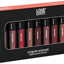 LoveEarth Liquid Matte Lipstick Combo Pack - 9-Piece Set with Waterproof Mousse Jojoba Oil, and Vitamin E - Smudge-Proof & Transferproof Mini Liquid Lipstick Long-Lasting Lip Makeup Gift Set for Women-31