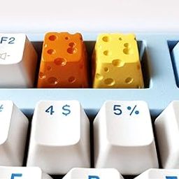 MECHKYP Handmade Cool Cheese Resin Artisan Keycaps R4/Esc Backlit Keycap Switch OEM Profile for Cherry MX RGB Gaming Mechanical Keyboard DIY Replace (Orange)-image-48