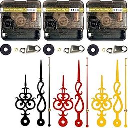 YOPY� Combo 3 of Ajanta Mfg. Battery Operated Plastic Ticking Wall Clock Movement Machine with Hands (Needles : Antique Black,Maroon,Gold)-10