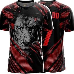 YOURJERSEY Hidden Lion Custom Sports Jersey for Men, Women & Kids – Personalised Name & Number – Football, Cricket, Gym & Sports T-Shirt | Black & Red Graphic Design | 2 Years to Adult XXXXL-image-18
