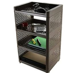 Plastic Book Storage is Play Rack Shelf Cabinet Unit Organizer - Brown-30