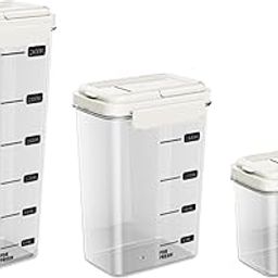 BNF 3X Food Storage Containers Cereal Container Storage Set for Nut Oatmeal Rice White | Home & Garden | Kitchen, Dining & Bar | Kitchen Storage & Organization | Food Storage Containers-image-68