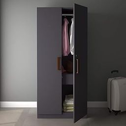 Furniture Mama Amber Engineered Wood 2 Door Wardrobe (Finish Color - Slate Grey)-image-65