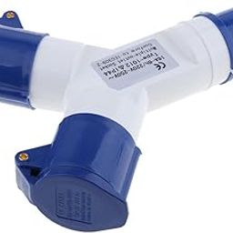 UniQMart 16A 220V 3-Pin Plug Socket Splash/Weather-Proof Electrical Connector 2P+E-27