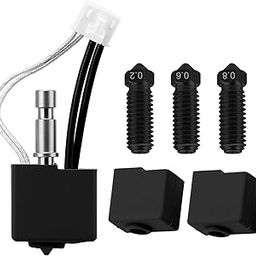 Kobra S1/S1 Combo 3D Printer Extruder 0.4mm Hotend kit with 0.2mm/0.6mm/0.8mm Quick Swap Brass Nozzle and 2X Silicone Sock Compatible with ANYCUBIC Kobra S1/ S1 Combo 3D Printers (Hardened Steel)-image-32