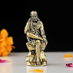 INDICAST Brass 2" Sai Baba Statue | Symbol of Faith and Blessings | Sai Baba Murti Hindu God Idol Figurine Perfect for Decoration Puja & Gifting Purpose Sculpture (Weight- 40gm)-image-77