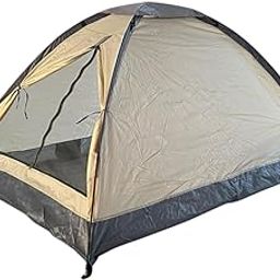 Merishopp 2 Person Camping Tent Dome Single Layer Sun Shelter for Family Garden Hiking Beige-image-1