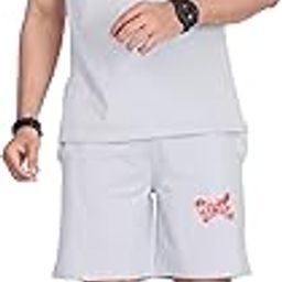 Men's Cotton Printed T-Shirt and Short Set with Round Neck Half Sleeves Regular Fit and Short Closure Elasticated Drawstring with Both Side Pockets | Night Suit Set-image-35