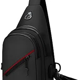 carry trip Tactical Chest Sling Bag with USB Charging Port, One Strap Crossbody Daypack, Detachable Adjustable Shoulder Strap Bag with Headphone Hole & D-Ring - Nylon Material-picture-33