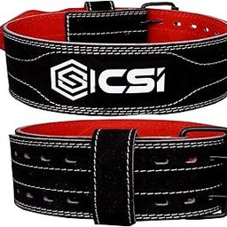 CSI Suede Leather Powerlifting GymBelt | Heavy Workout Weight Lifting Gym Belt for Men & Women | 6MM Adjustable Black LEather Deadlifts Gym Belt (S/M)-image-22