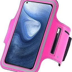 Nplus India New Fancy Armband for Vivo iQOO Z7 Pink Gym Running Jogging Walking Hiking Workout and Exercise Armband Holder with Extra Adjustable-Length Extension Band-image-95