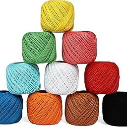 TIMESETL Crochet Thread Set Of 10 Ball Crochet Cotton Thread Yarn For Knitting And Craft Making Size 230 Grams 55 To 60 Mtr Approx (Multicolor 1)-22