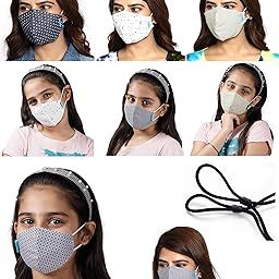 Kid Mask PACK OF 8 FAMILY PACK COMBO Reusable And Washable 3 Layer Printed Cotton Face Mask For Women Men Kids Boys girls Unisex Assorted Free Size-16