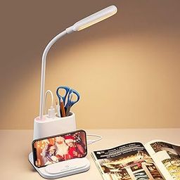 Citaaz LED Desk Lamp with USB Charging Port, Desk Light for Home Office, Table Lamp for Reading, 650LM, 3 Lightings Dimmable, Flexible Gooseneck, Pen Holder, Study Desk Lamps-picture-11
