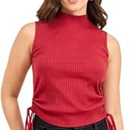 Women's Body Fit Top | Sleeveless | High Neck | Solid Summer Tops | Lightweight | Casual & Office-image-21