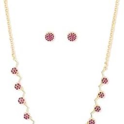 Ruby Color Stones Studded Necklace Set For Women-ZPFK8979-image-67