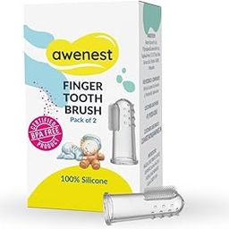 awenest Silicone Baby Finger Manual Toothbrush | Certified Bpa-Free | For Cleaning and Massaging Gums | For Kids & New Born Baby | Kids Finger Toothbrushes Pack Of 2-5