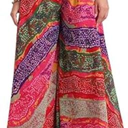 Georgette Floral Print Palazzo, Women's Flared Circular Palazzo, Multi Colour Pattern XS to 5XL Size-image-91