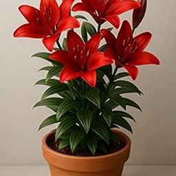 plantogallery Flower Bulbs | Asiatic Lily/Lilium Bulbs For Home Garden (Set of 2 Bulbs (Red)),PPXBU735-image-15