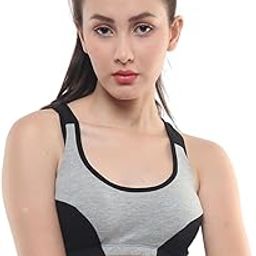 Women's Cotton T-Back Non Wired Full Coverage Sports Bra(for Gym Yoga Workout, Dancing or Running)-picture-48