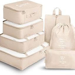 Cockatoo Jet-Set 7 Pc Travel Storage Bags for Luggage - Twill Cloth Packing Cubes Set for Suitcase, Travel & Business Trips-image-46