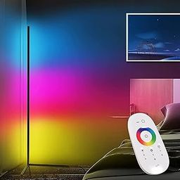 Seafront Smart LED Floor Lamp, 165cm, 16 Million Colour Changing Standing RGB Corner Light with Music Sync, Remote & App Control, DIY Mode & Timing, Modern Mood Lighting for Living Room-18