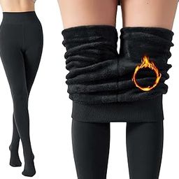 Womens |Girls Woolen Thermal Soft Stretchy Full Foot Tights High Waist Fur Fleece Stockigns For Womens (Free Size, 28"-34" Waist) Streatchable-image-1