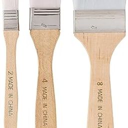Worison 3pc Natural Finish Synthetic Flat Paint Brushes of 18, 25 and 38mm for Watercolor and Acrylic Painting-image-67