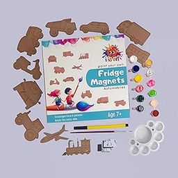 Iris Art Kids DIY Fridge Magnet Craft Kit, 4 Themes - Dinosaurs, Animals, Cars, Sea Creatures, Paint & Create Activity Set-image-59
