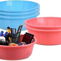 Homestic Pack of 6 Desk Organizer | Stationery Organizer | Multipurpose Storage Organizer | Office Supplies for Pen-Pencil-Staplers | Desktop Organizer | 6 LTR | Sky Blue & Pink-image-83
