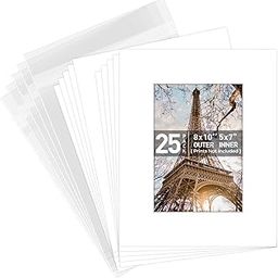 Golden State Art, White 8x10 Picture Mats Mattes with White Core Bevel Cut for 5x7 Photo + Backing +Bags by Golden State Art-image-14