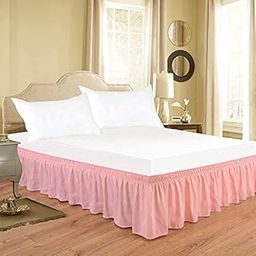 Light Pink Bed Skirt Wrap Around 600Microfiber with Easy Fit with 22'' Inch Tailored Drop - Shrinkage and Fade Resistant with Microfiber 22'' Bed Skirt King Size [78'' x 80'']-image-72