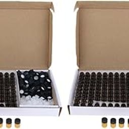 bnf® 200 PCS Amber Glass Essential Oil Bottle with Orifice Reducer black Caps 1ml|Health & Beauty | Natural & Alternative Remedies | Aromatherapy|200 Pieces Amber Gl Vials-28
