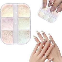 Chrome Nail Powder 6 Colours Nail Glitter Nail Art Accessories for Women-5
