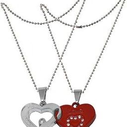 Valentine Gift His and Her Broken Heart I Love You Couple Pendant Necklace for Men and Women-image-41