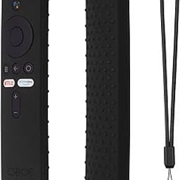 Oboe Silicone Tv Remote Cover Compatible with Xiaomi Mi TV Remote Netflix/Amazon Model 4X (65,55,50,43 inch) / 4A (40 inch) Protective Case with Loop (Black) [Remote NOT Included]-32