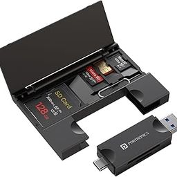 Portronics Mport 30 Plus Card Reader with Storage Case for microSD & SD Cards, Type-C & USB Dual Plugs, Carry Case for microSD, SD, SIM Cards and SIM Ejector Tool (Black)-15