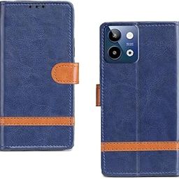 amazon basics Lava Storm Lite 5G Flip Cover | Card Pockets Wallet & Stand | Flip Cover for Lava Storm Lite 5G (Blue Stripes)-image-45